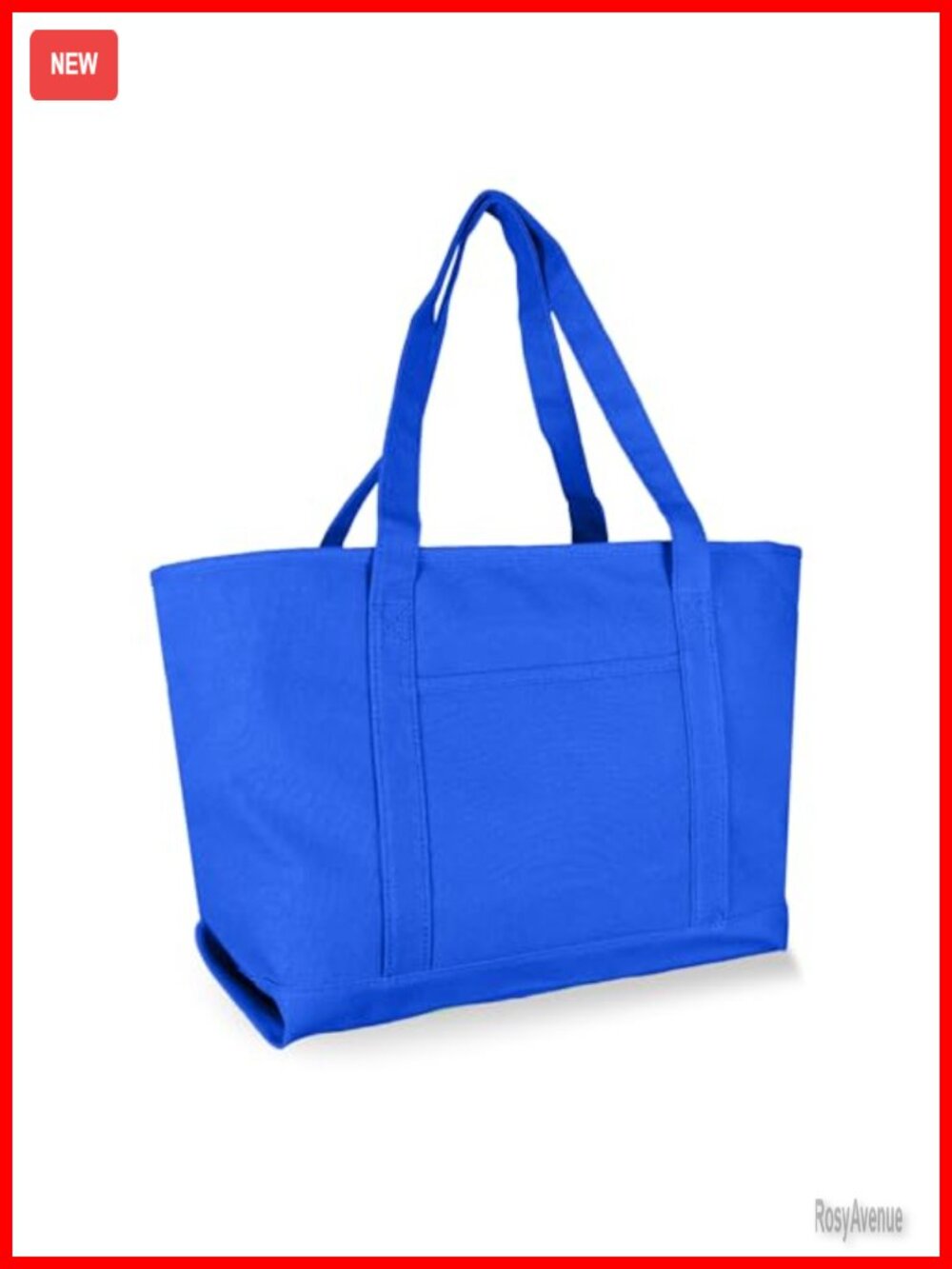 24 oz Cotton Canvas Tote Bag Zip Top Large Shoulder Bag